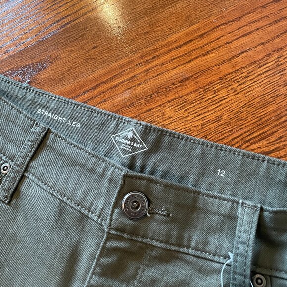 NWT St. John's Bay Olive Straight Leg Denim Pants - Size 12 - Picture 4 of 8